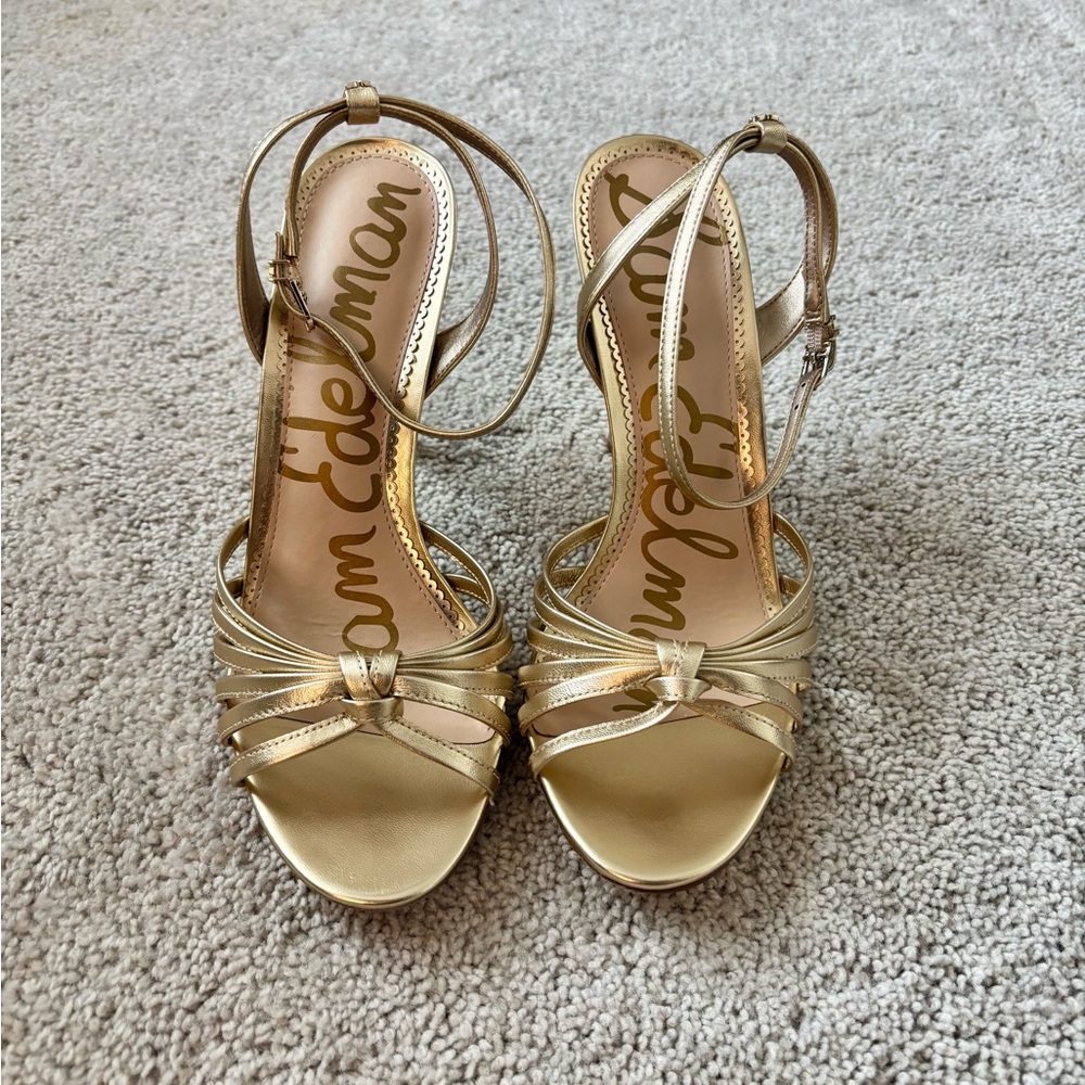 Sam Edelman Adaline Gold Leather Strappy Sandals